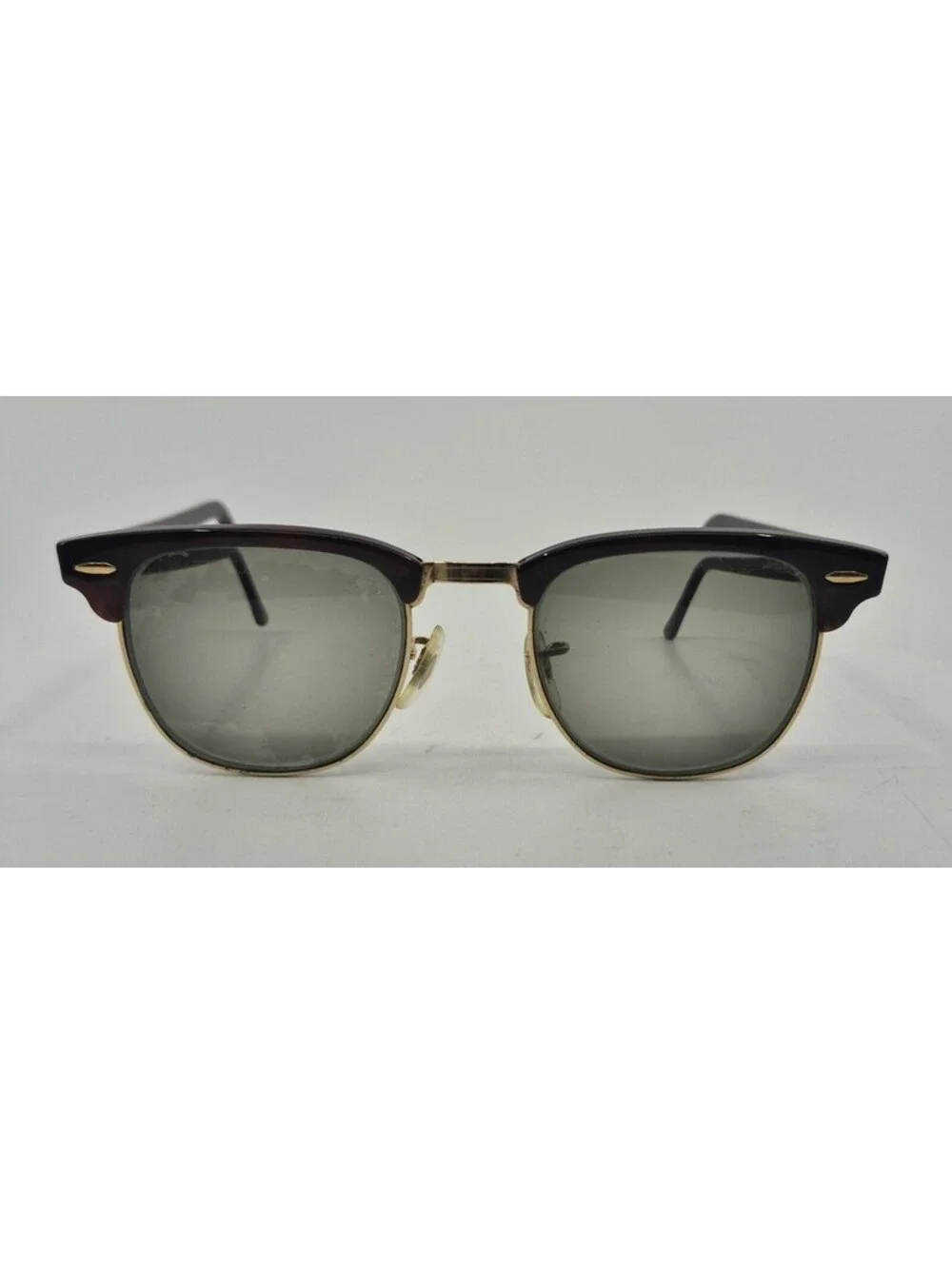 Ray Ban Bausch & Lomb Clubmaster Sunglasses Tortoise Gold W0366 Mens USA Vintage